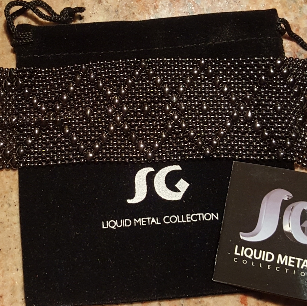 SG LIQUID METAL COLLECTION Black Chrome bracelet - Picture 2 of 11